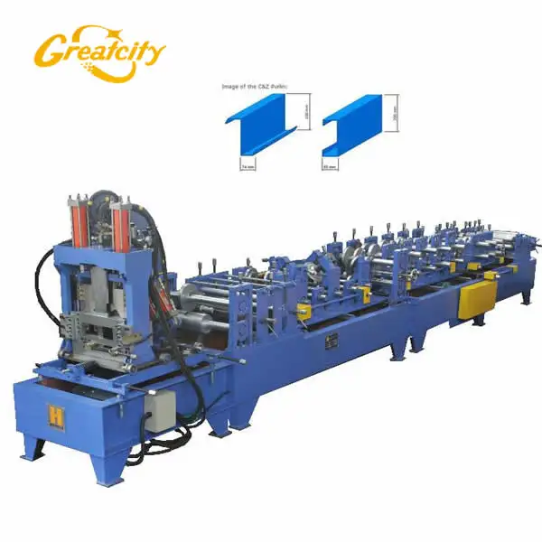 Factory Fully automatic 60-300type c z purlin roll forming machine U shape C channel forming machine