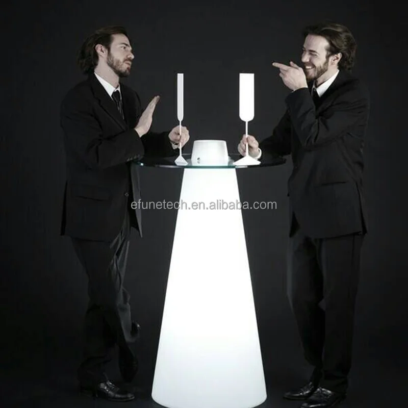white plastic illuminated glass tabletop led outdoor furniture bar chair table for party event wedding