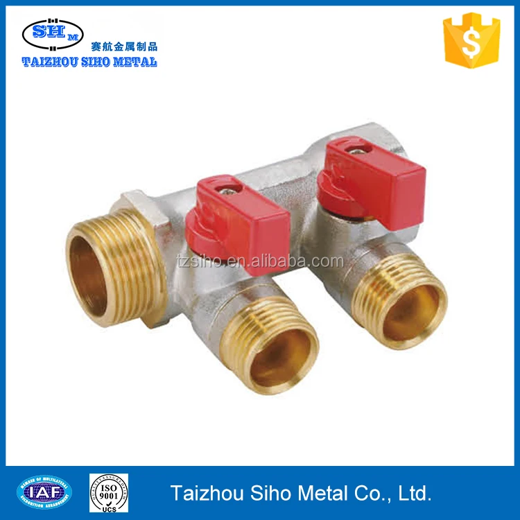 Поставщик латунных манифолей для подогрева пола, профессиональные китайские резьбовые стандартные приборные многоколлекторные клапаны, нормальная температура воды