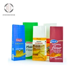 Wheat Flour Salt Packaging Paper Bag Direct Factory Wholesale 1kg 2kg Kraft Paper Carton Packaging Customized Food Grade Accept