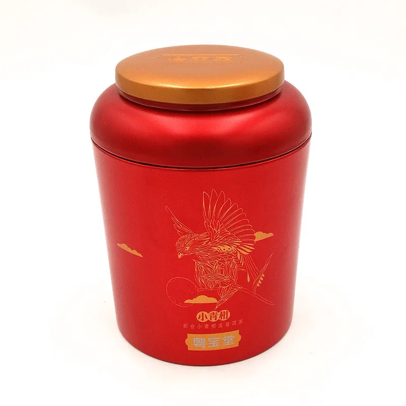 Food grade paper sealed 250g big empty tea storage metal jar tin tea jar