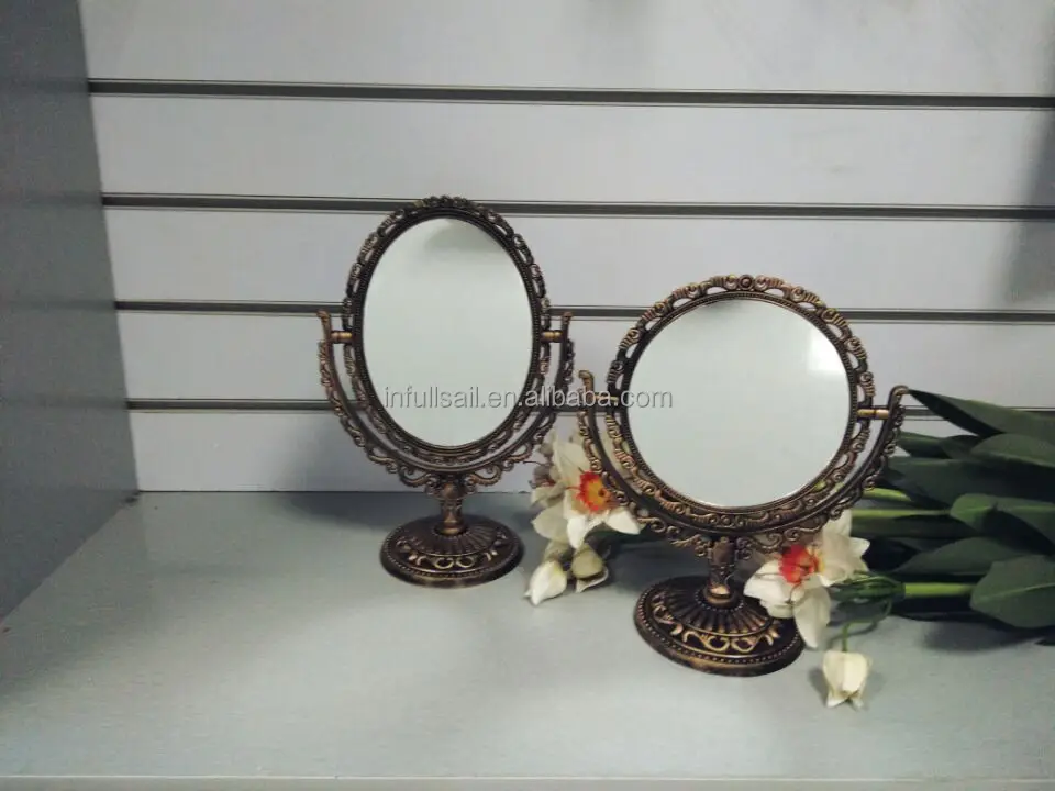 
Hign Quality Antique-Gold 2x Double Side Standing Cosmetic mirror 