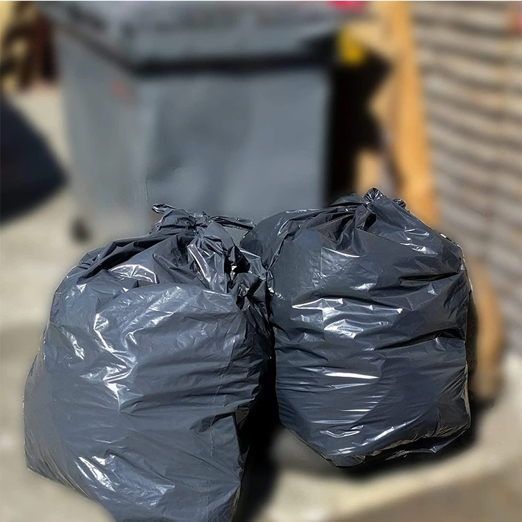 China manufacturing construction biodegradable big hdpe ldpe plastic garbage bag black with eco black plastic trash bag garbage