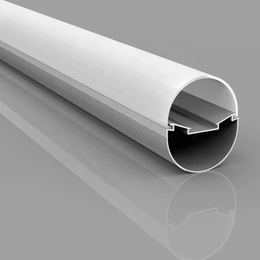 2021 New Aluminum Structure PC Cover Ellipse T8 LED Tube Light  For LED Profile LED Aluminum Housing
