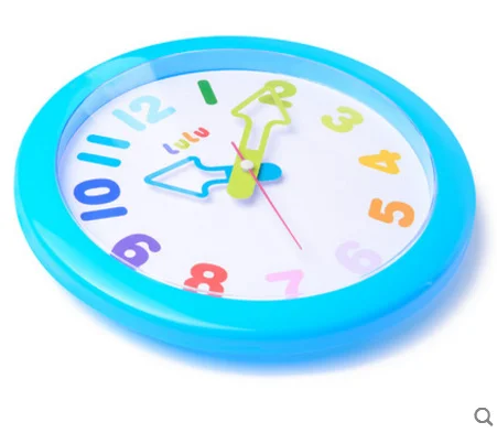 Colorful decorative round kids children room battery operated wall clock