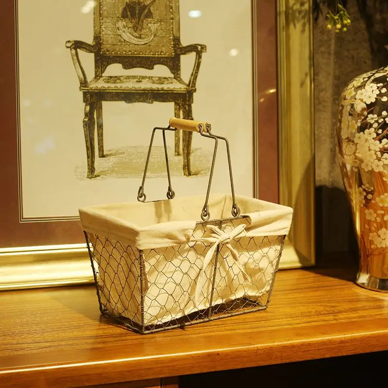 Small Moq Decorative Storage Metal Wire Mesh Iron Basket