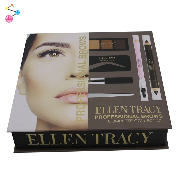 Luxurious Private Label Square Eyelash Vendor Customized Makeup Cosmetic Packaging Eyebrow Pencil Brush Scissors Paper Box