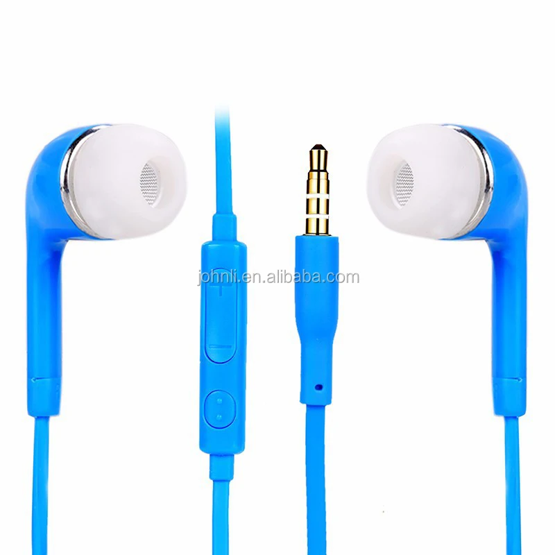 Colorful earphone for Samung galaxy J5 S4 mobile phone 3.5mm Connectors in-ear headset wired headphone