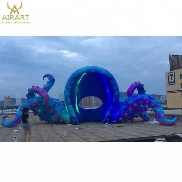 Сценическое украшение синий гигантский надувной осьминог