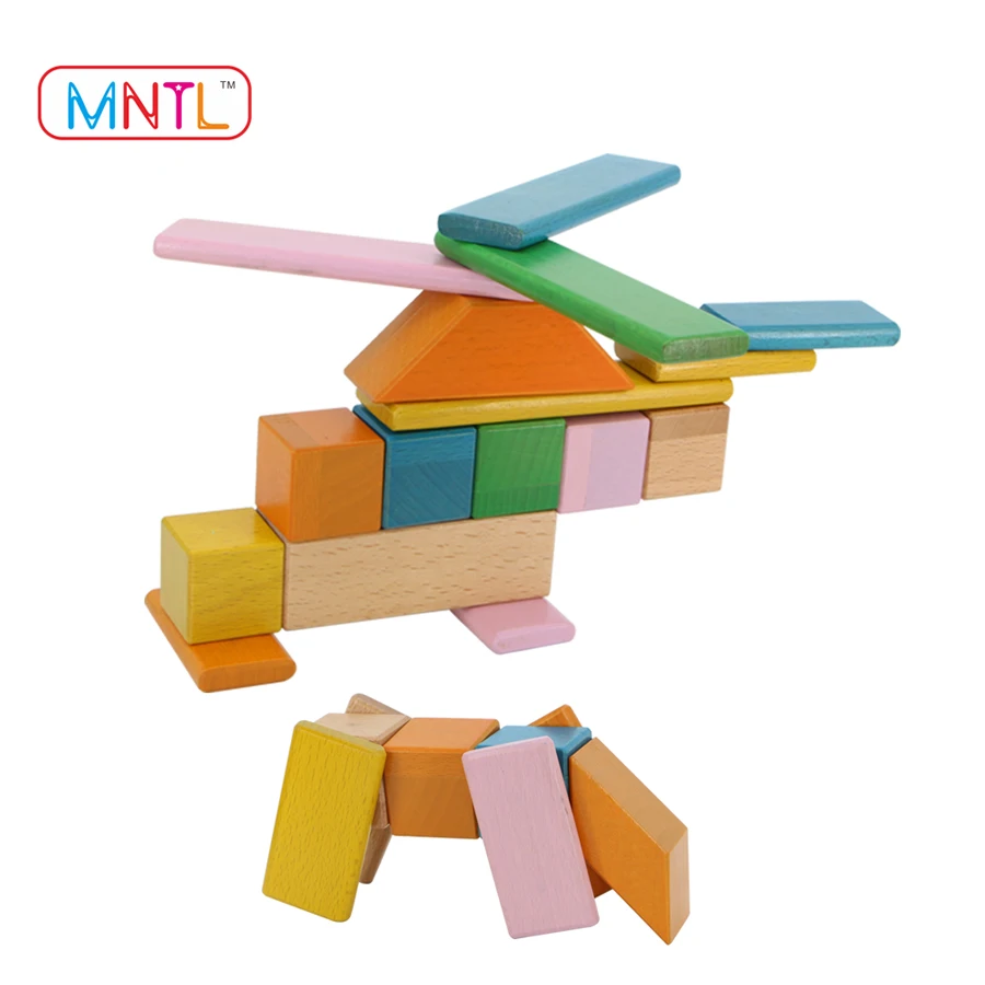 2018 hot sell magnetic blocks for kids diy assembly wooden toy