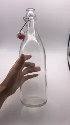 Mini Swing Top Glass Bottles-15-Pack Clear Glass Bottle with Flip Top for Wedding Decoration, DIY, Home, Party Favors, 2-Ounce