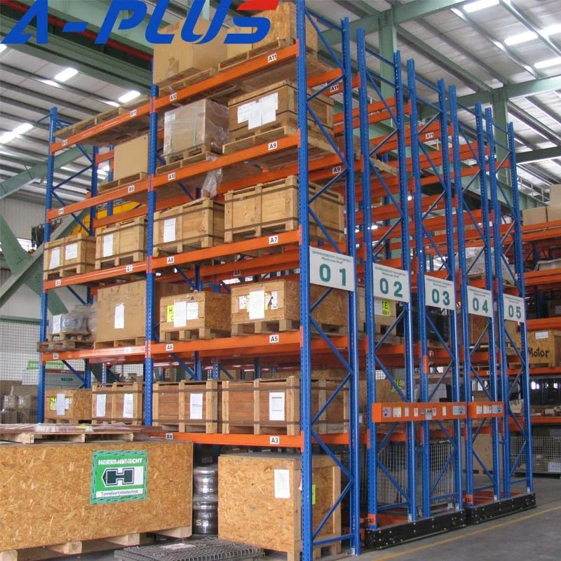Aplus Movable Pallet Racking with guided rails storage system warehouse storage use quality goods