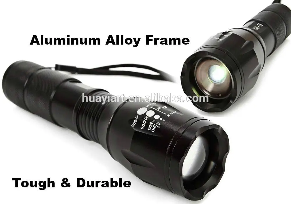 Top Rated Flashlight XML T6 Zoomable Adjustable Focus 5 Modes 1000 Lumens Water Resistant Brightest LED Tactical torch