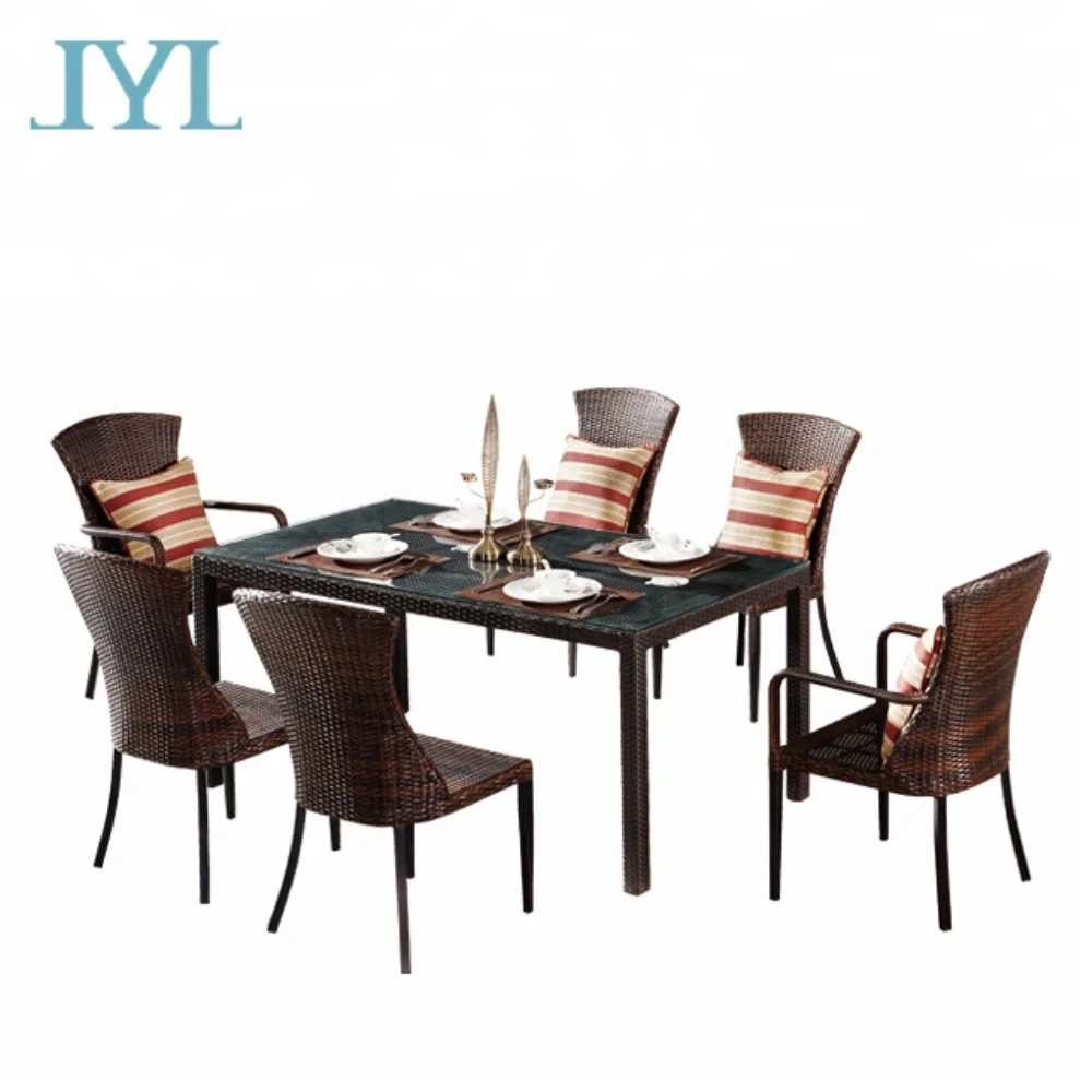 Popular outdoor rattan furniture dining set for garden home used
