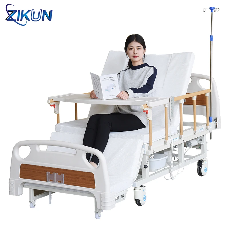 
Lift back remote control 3 functions hospital cot bed with potty hole 