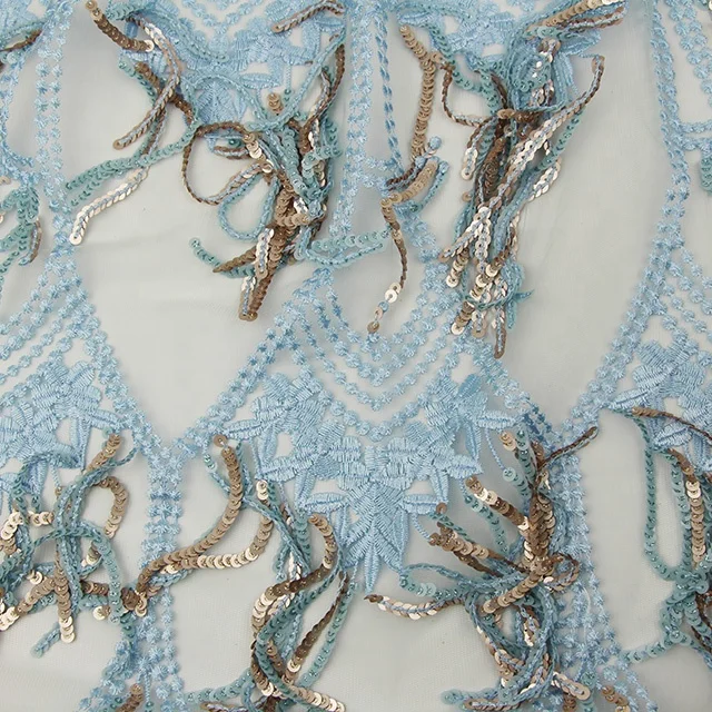 high Fashion bridal 3D flower mesh lace embroidery fabric for women dress