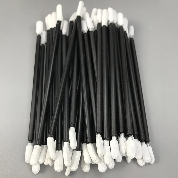 
JSW-7018 Black Handle Lint Free Cleanroom Double Tip Polyester Swab 