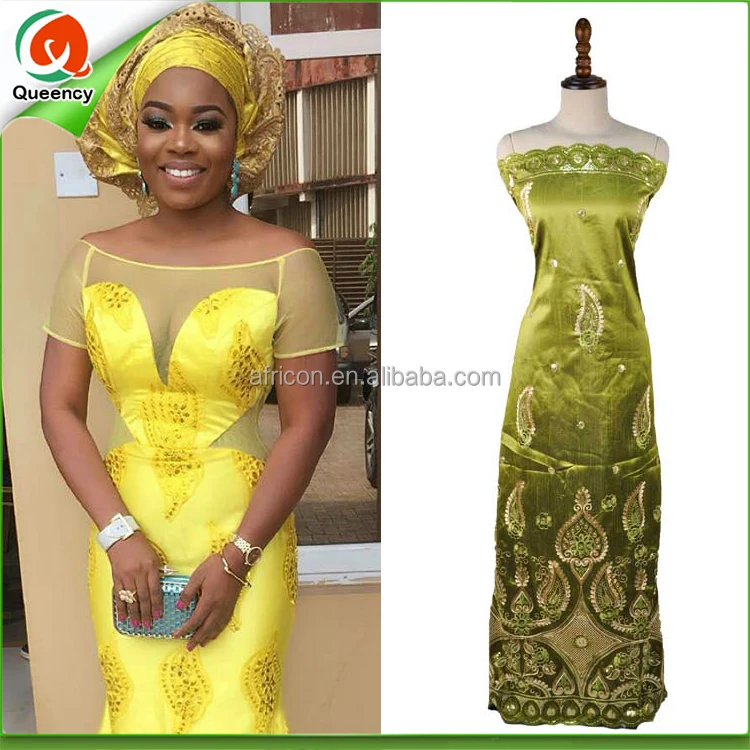 GQ063 Queency Newest Elegant Intorica African Wedding Dressing Nigeria George Lace Fabric from India