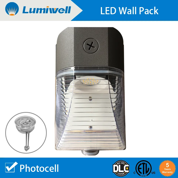 ETL DLC mini led wall pack light with photocell