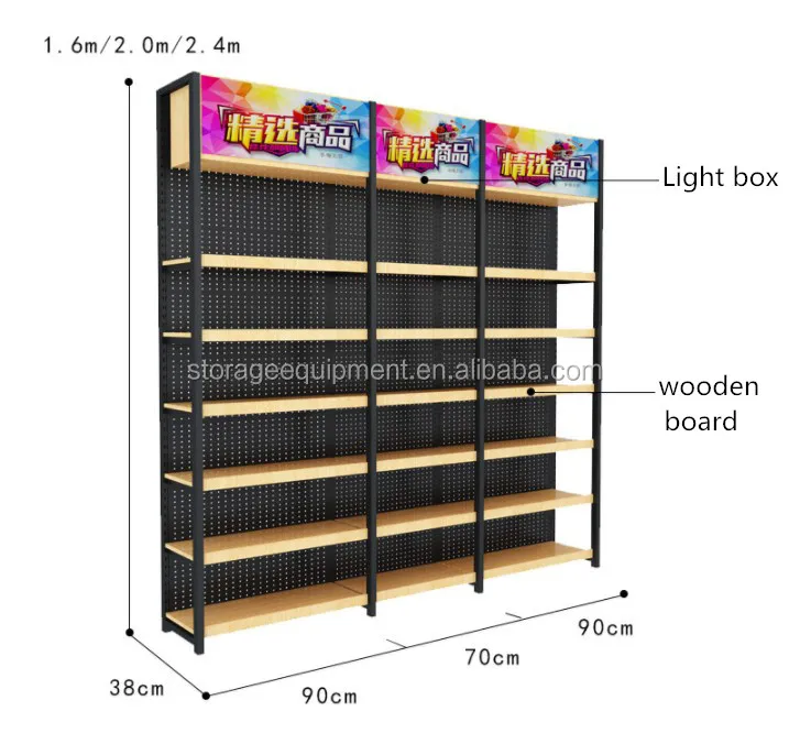 Modern Style Wooden Retail store display shelf for product display