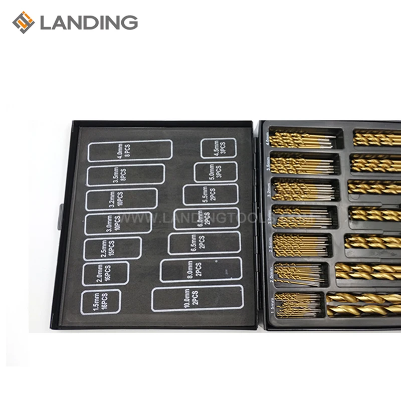 99 Piece Twist Masonry Hss Drills Bit Set With Titanium Nitride Coated