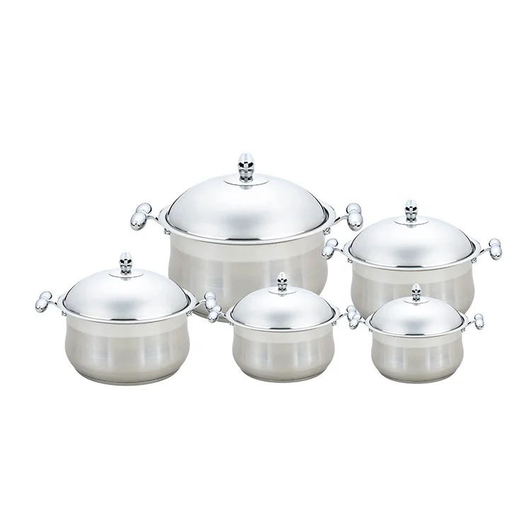 10 PCS Professional belly Shape Stainless Steel Cooking Pot Cookware Set With Lid