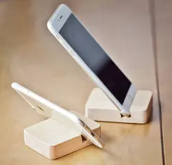 Custom wooden mobile phone docking stand holder
