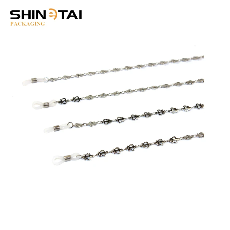 SHINETAI hot sale Silver Beaded Strap Rope Stainless Steel Metal Eyewear Accessory Cord Holder Sun Glasses Chain