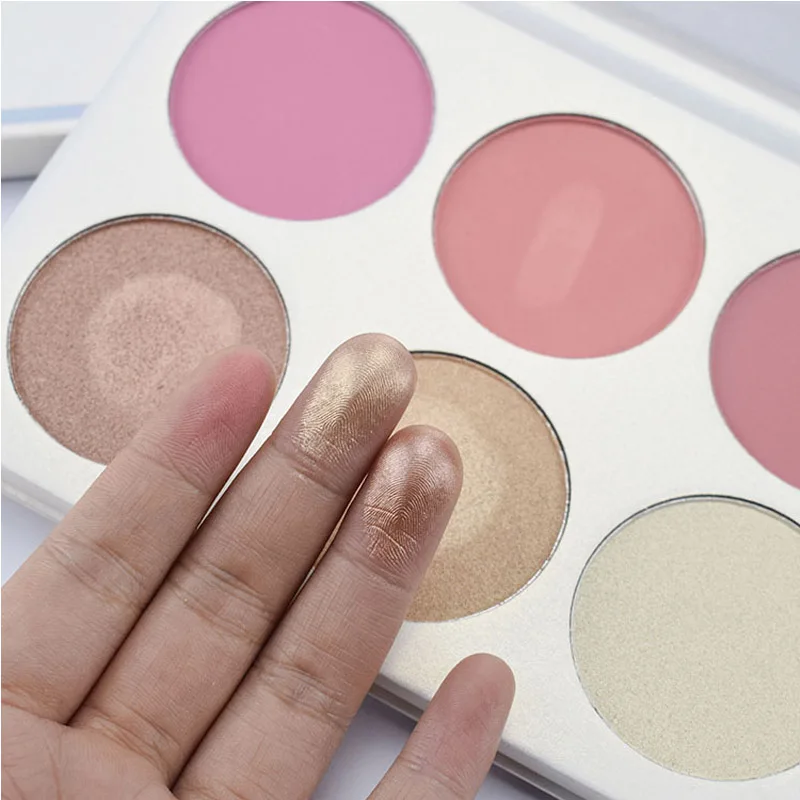 Private label high pigment waterproof 6colors makeup blush palette