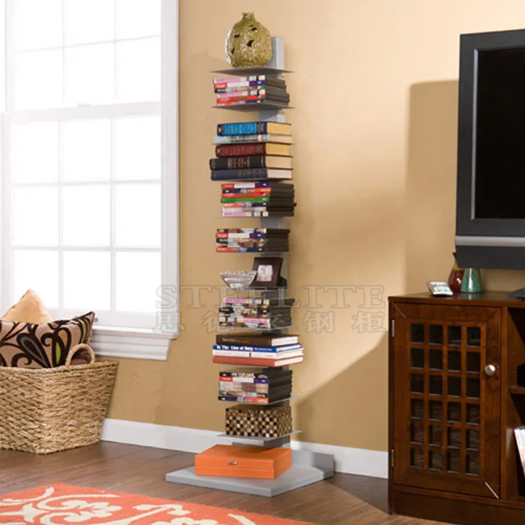 Space Saving Design West Elm Cadman Spine Bookcase Spine Vertical Bookshelf