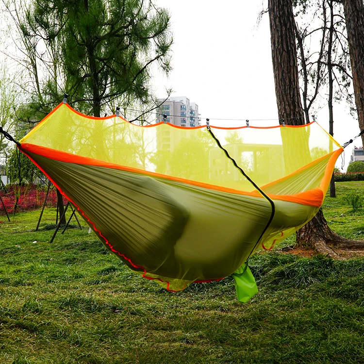 Manufacturer Stylish Lightweight Sturdy Pink Nylon Camping Hammock Tent With Mosquito Net For Outdoor Travel
