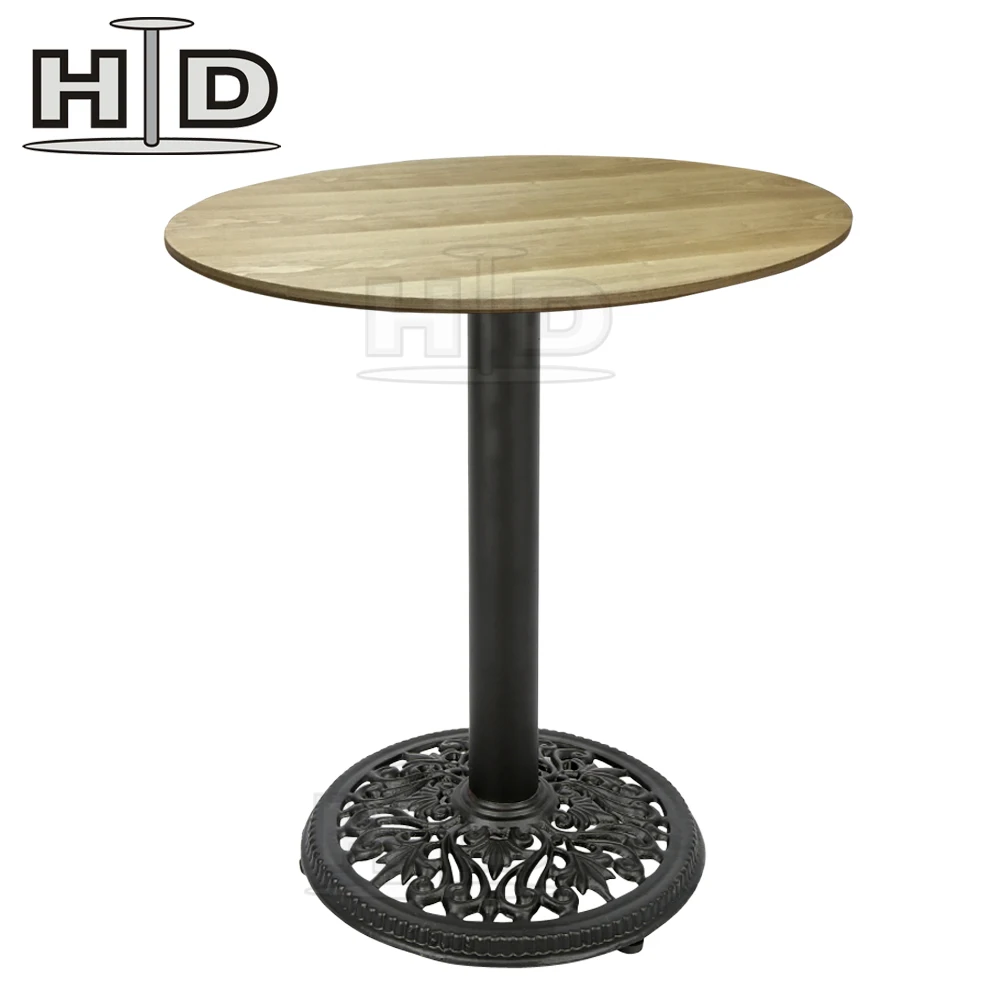 Industrial style laminated top round wooden top dining table