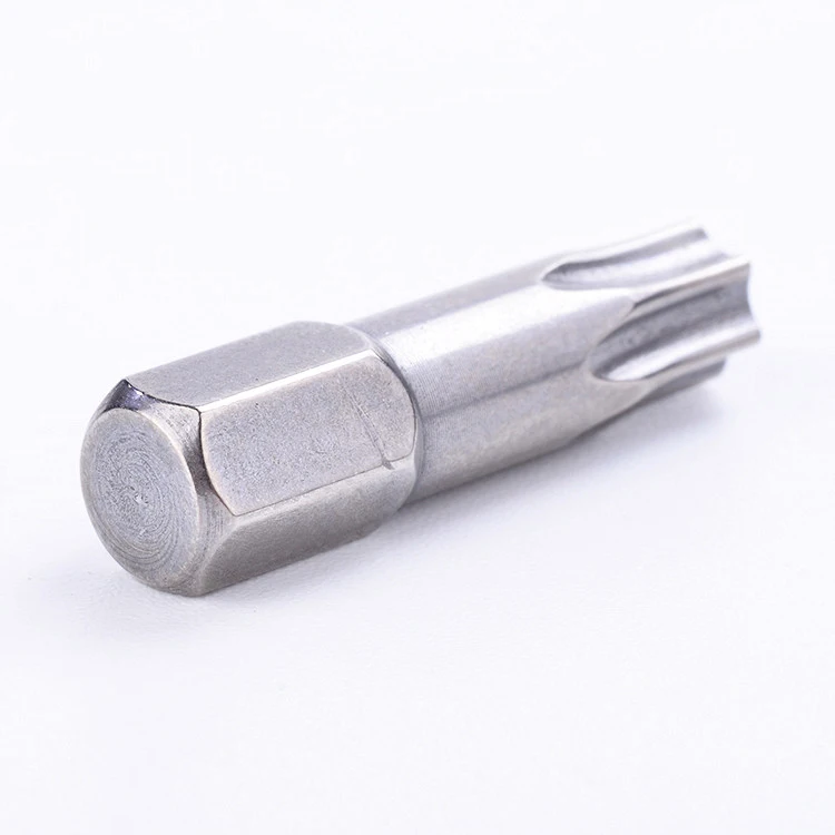 High quality Material S2 CNC machining torx power driver bit H1/4 25mm T32 torx 32 Screwdriver Bits with hole