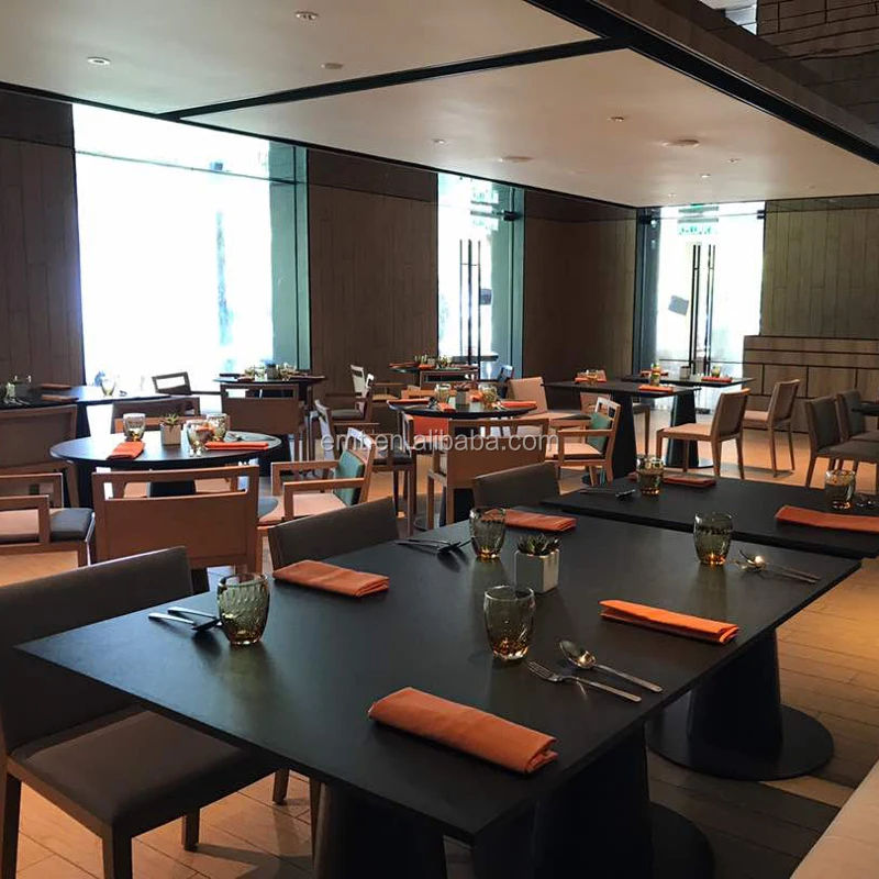 Modern Restaurant Set Hotel Restaurant Furniture Solid Round Wooden Sofa and Table Hotel Bar Restaurant furniture