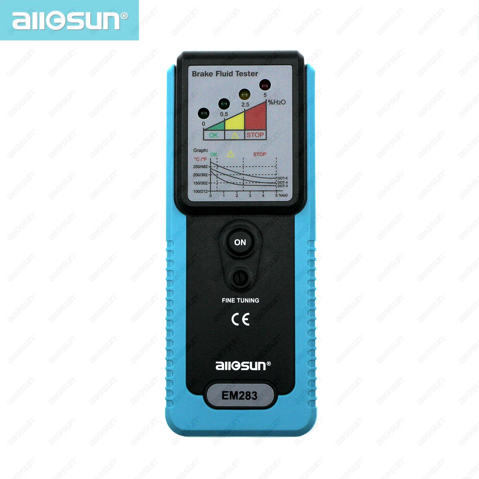 Тестер All-sun EM283, автомобильный тестер тормозной жидкости, ручной светодиодный прибор для грузовика с поворотом на 180 градусов, встроенный зуммер