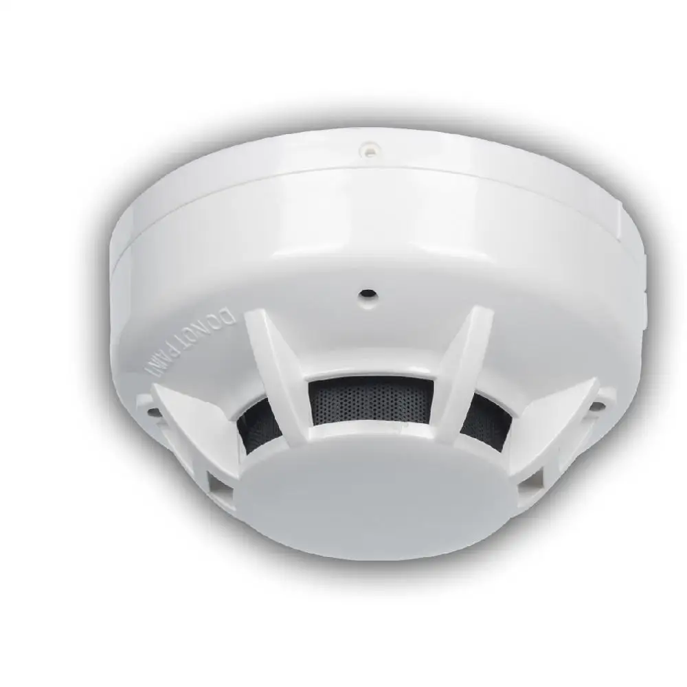 12V 24V DC 2-Wire Smoke Detector, Wired  Plastic Cover Optic-Electronic Fire Alarm Smoke Detector With Relay