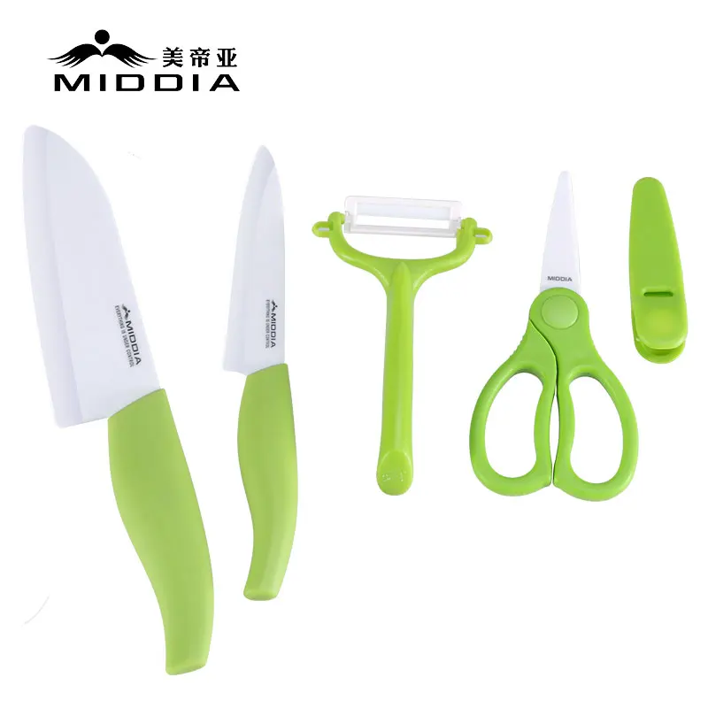 Kitchenware Ceramic Knife Set with Cutting Board Ceramic Scissors Ceramic Knife Set