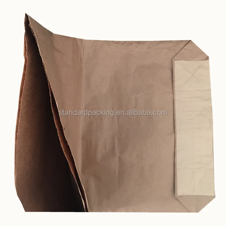 Saco De Harina De Bag 25 Kg 30kg Kraft Paper Agriculture Heat Seal Standard Moisture Proof 3 Layers Kraft Paper Sack Bag Accept