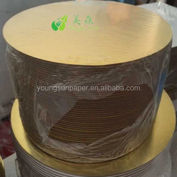 
round silver corrugated cake board/cake drum 1/2