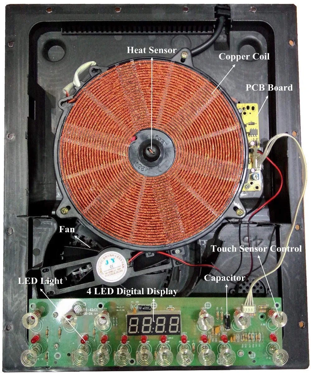 Недорогая сенсорная стеклянная Интеллектуальная Индукционная плита для горячего горшка