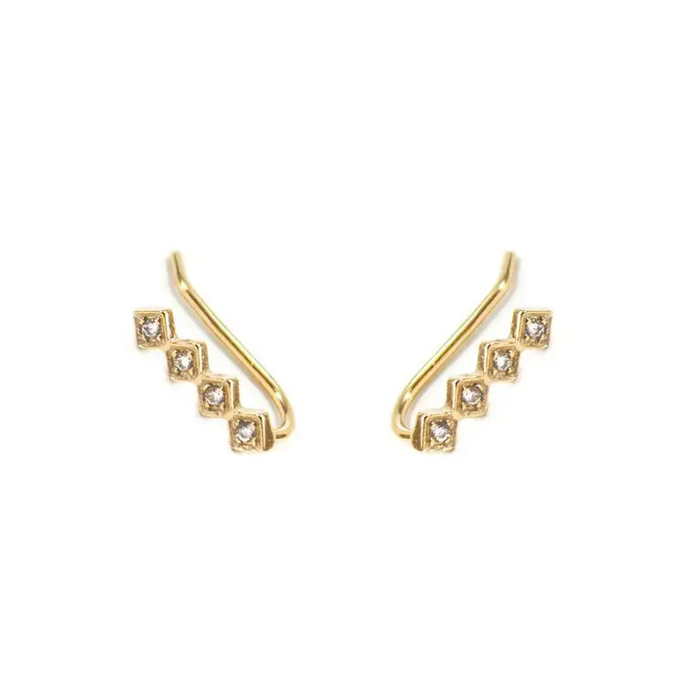 Factory Price Gold Plated Tiny Ear Ring Climber Earrings for Sale
