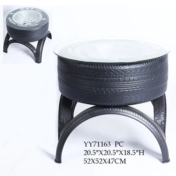 Hot sale tire theme round modern coffee table for decor