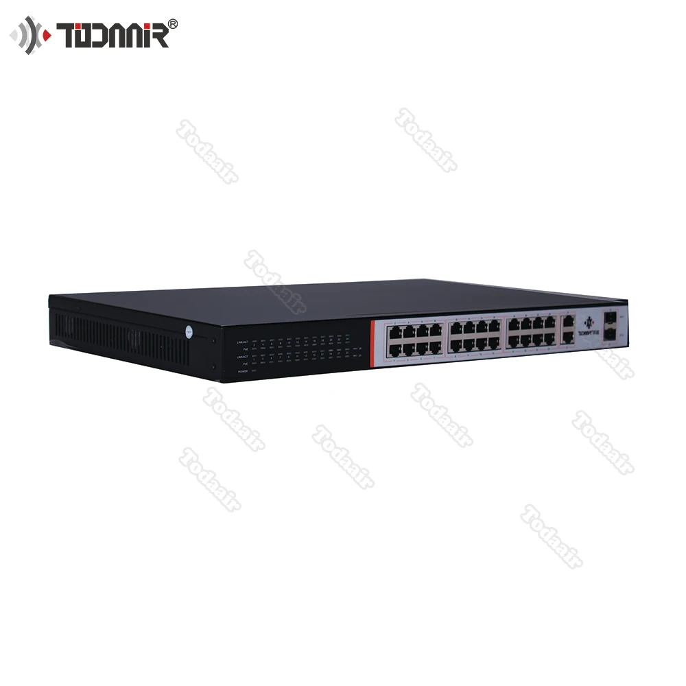Todaair 24 ports ethernet poe switch 48v for outdoor cpe device