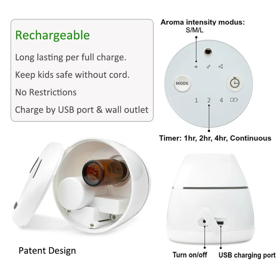 
Waterless Nebulizing Aromatherapy USB Portable Essential Oil Diffusers Wholesale 