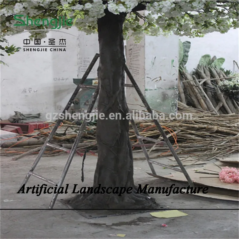 SJZJN 767 Plastic or Silk Blossom/Fake Cherry Blossom Tree/Real wood or Fiberglass Trunk Cherry Blossom Tree