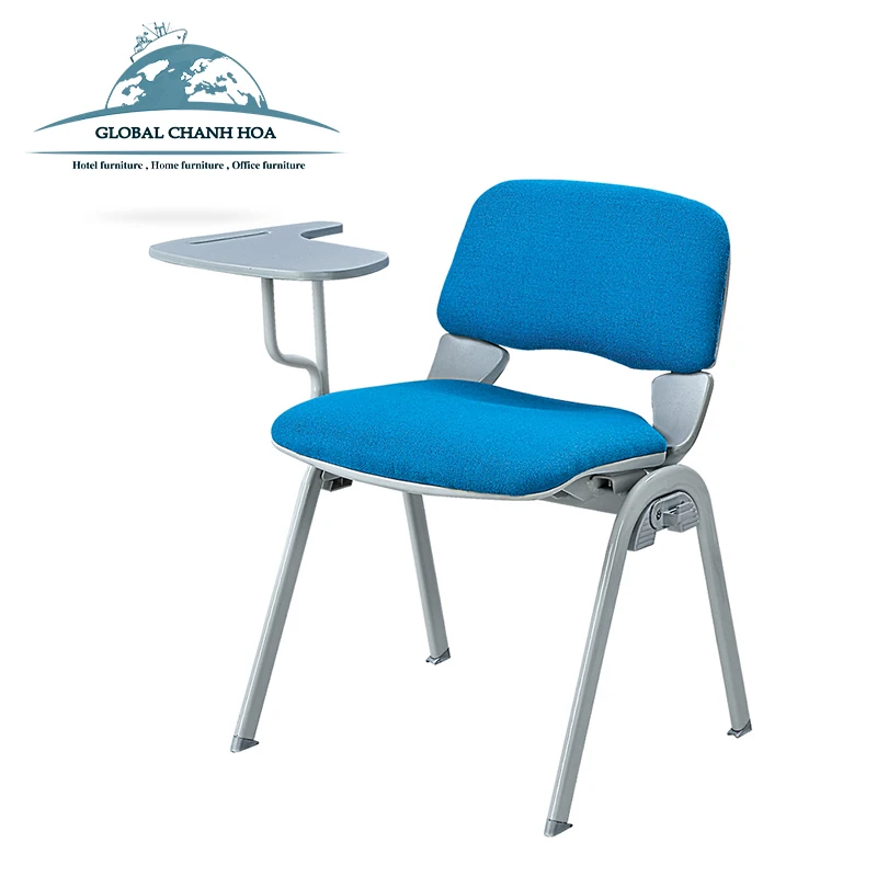 Fabric Padded School Chair Training Chair with Writing Tablet Stackable Conference Tablet Chair Wholesale