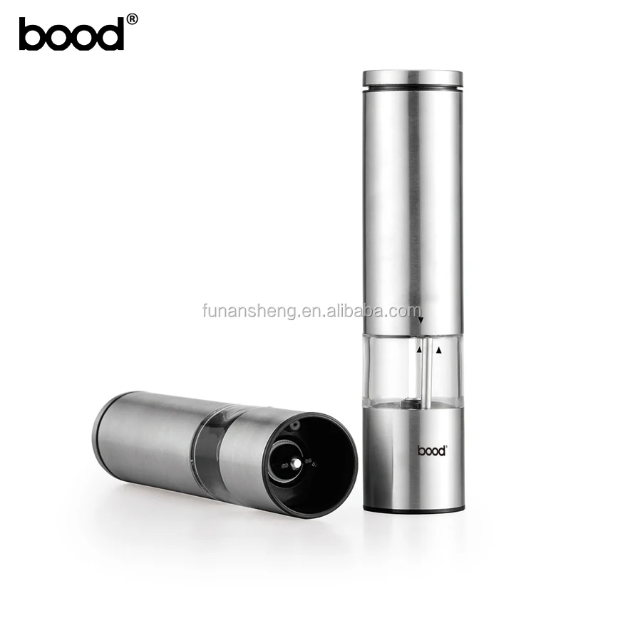 Stainless Steel Electric Salt and Pepper Grinder/Cylinder Salt and Pepper Mill/Light Function