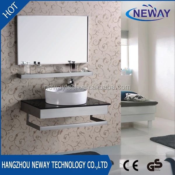 
Wholesale stainless steel counter top wash basin with shelf 