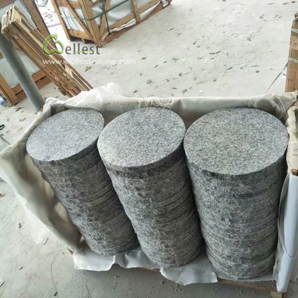 
Hot selling white granite round garden steppers 