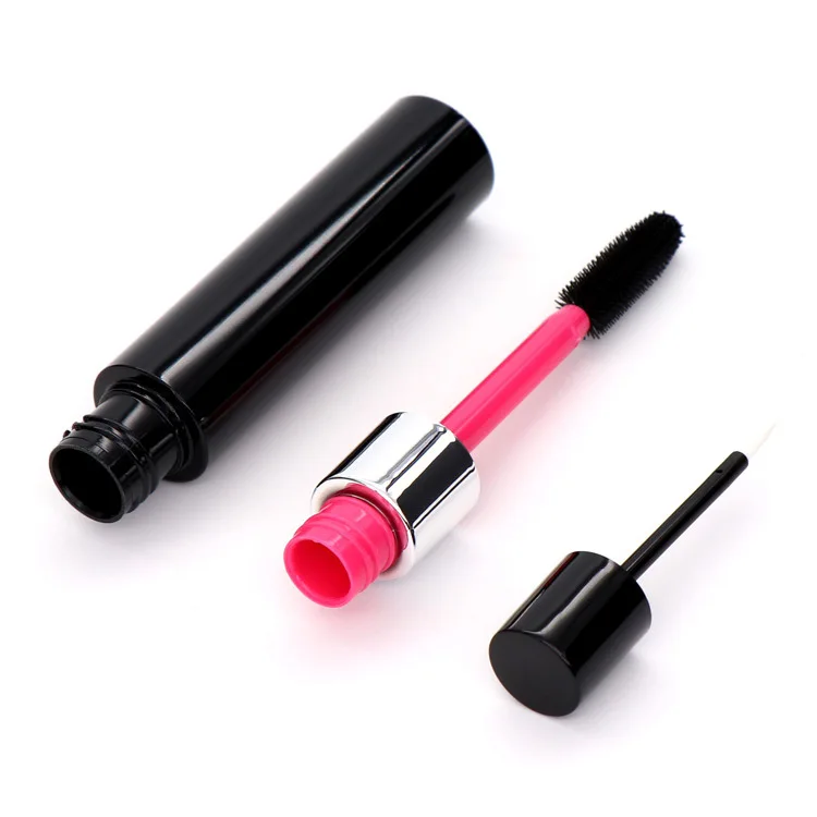 
Cosmetic empty black plastic mascara tube with brush 